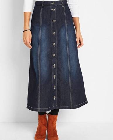 Komfortná strečová džínsová sukňa, midi dĺžka