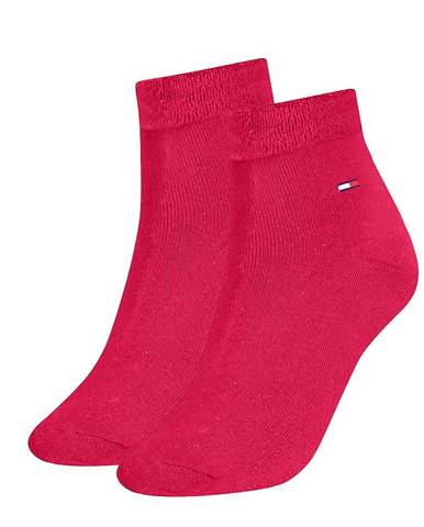 TOMMY HILFIGER - fold over rose red ponožky-39-42