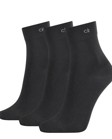 CALVIN KLEIN - 3PACK čierne ponožky s logom CK -UNI