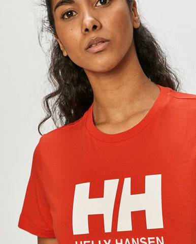 Bavlnené tričko Helly Hansen červená farba