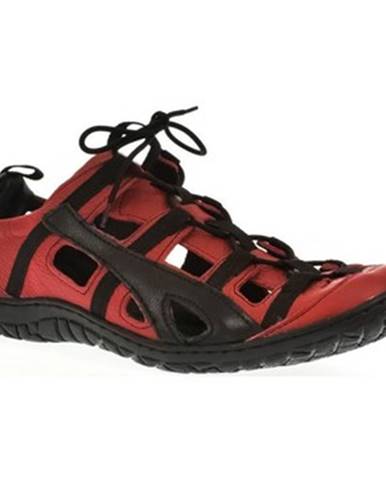 Športové sandále Krezus  Pánske kožené červené topánky VINCENT