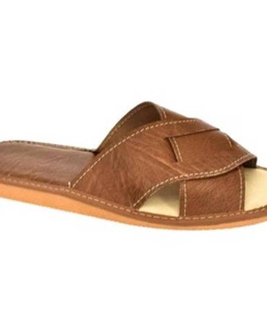 Sandále John-C  Pánske hnedé papuče RENÉ