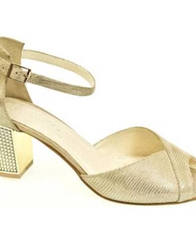 Sandále John-C  Dámske kožené zlaté sandále ENNI