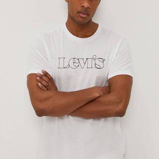 Tričko Levi's biela farba, s potlačou