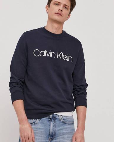 Mikina Calvin Klein pánska, tmavomodrá farba, s potlačou
