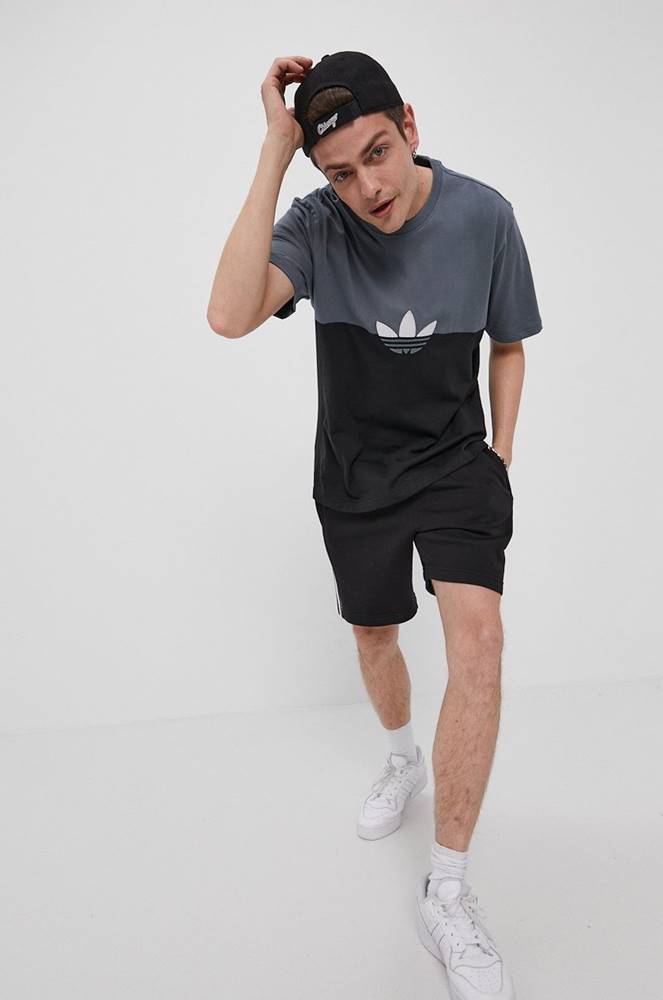Tričko adidas Originals pánske, čierna farba, s nášivkou