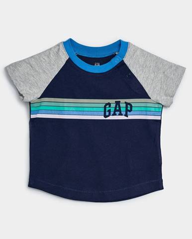 Baby tričko GAP Logo arch raglan tee Modrá