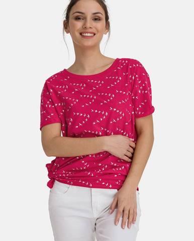 Ružové dámske vzorované voľné tričko SAM 73