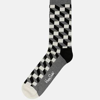 Ponožky v bielej, čiernej a sivej farbe Happy Socks Filled Optic