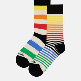 Krémové pruhované ponožky Fusakle Extrovert farebny