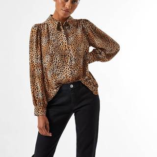 Hnedá blúzka s leopardím vzorom Dorothy Perkins Petite