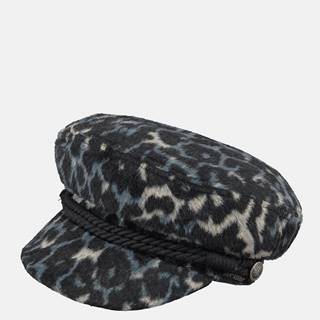 Tmavomodrá dámska čiapka s prímesou vlny a leopardím vzorom Barts