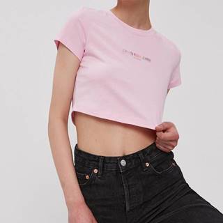 Tričko Calvin Klein Jeans dámske, ružová farba