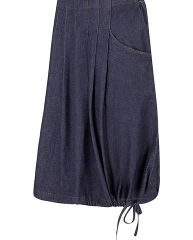 Džínsová sukňa so záhybmi, s pohodlným pásom a šnúrkou na zaviazanie