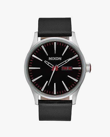 Nixon Sentry Leather Watch Black