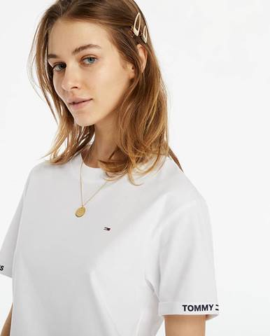 Tommy Jeans Crop Branded Tee White