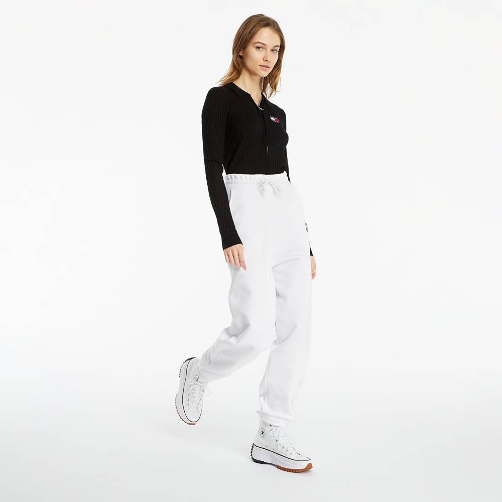 Tommy Jeans Relaxed High Rise Badge Sweatpants White