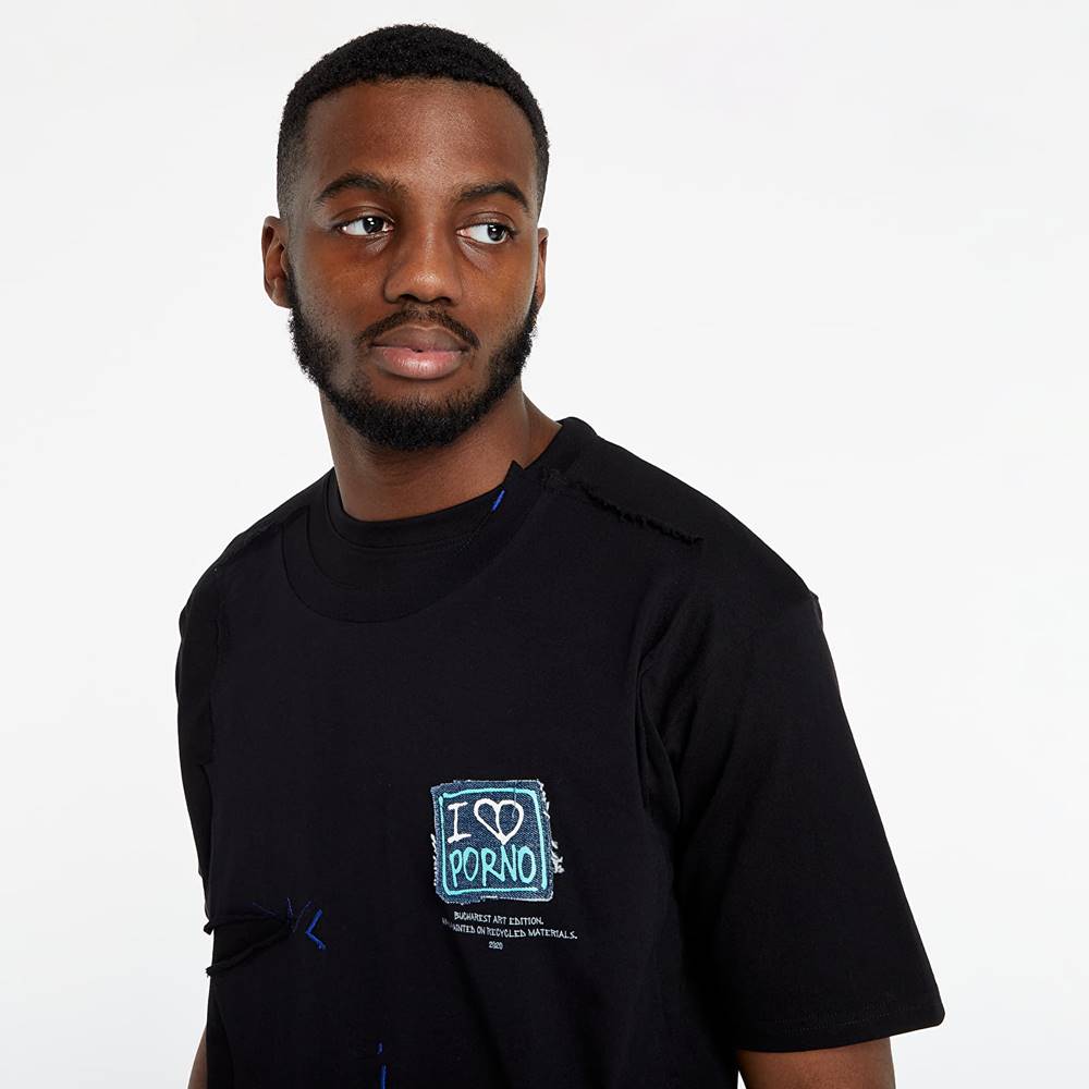 LIFE IS PORNO Handmade Bucharest Tee Black