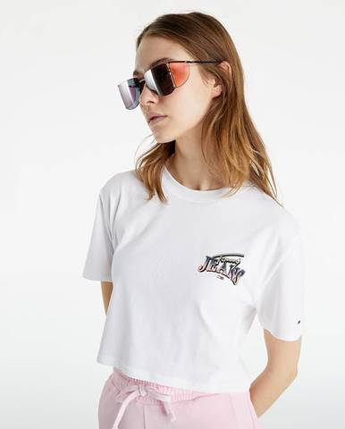 Tommy Jeans Super Crop Logo Tee White