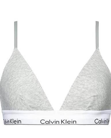 CALVIN KLEIN - modern cotton lght sivá podprsenka s jemnou výstužou a nastaviteľnými ramienkami-XS