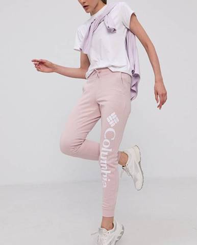 Nohavice Columbia dámske, ružová farba, s potlačou