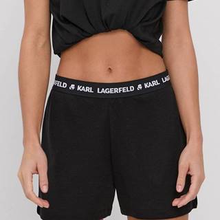 Pyžamové šortky Karl Lagerfeld dámske, čierna farba