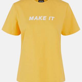 Žlté tričko s nápisom Pieces Niru