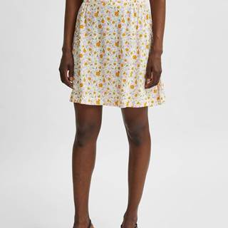 Žlto-krémová kvetovaná sukňa Selected Femme Milly