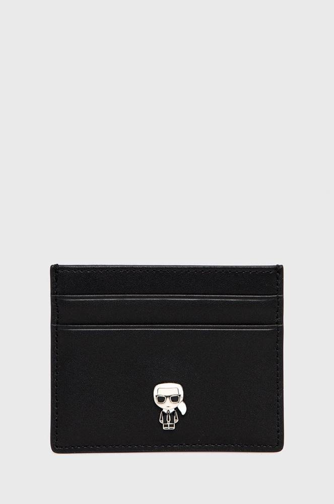 Kožená peňaženka Karl Lagerfeld dámska, čierna farba