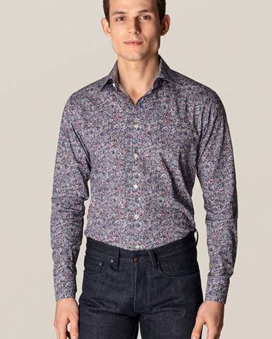 Bavlnená košeľa Eton pánska, slim, s talianskym golierom