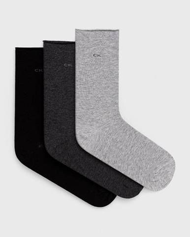 Ponožky Calvin Klein (3-pak) dámske, šedá farba