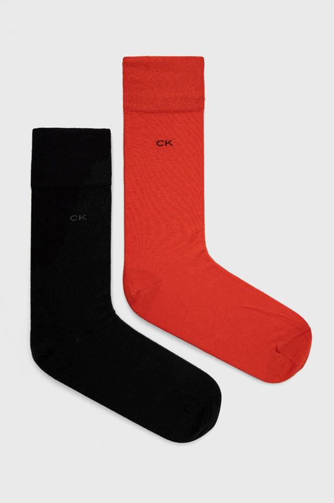Ponožky Calvin Klein pánske, červená farba
