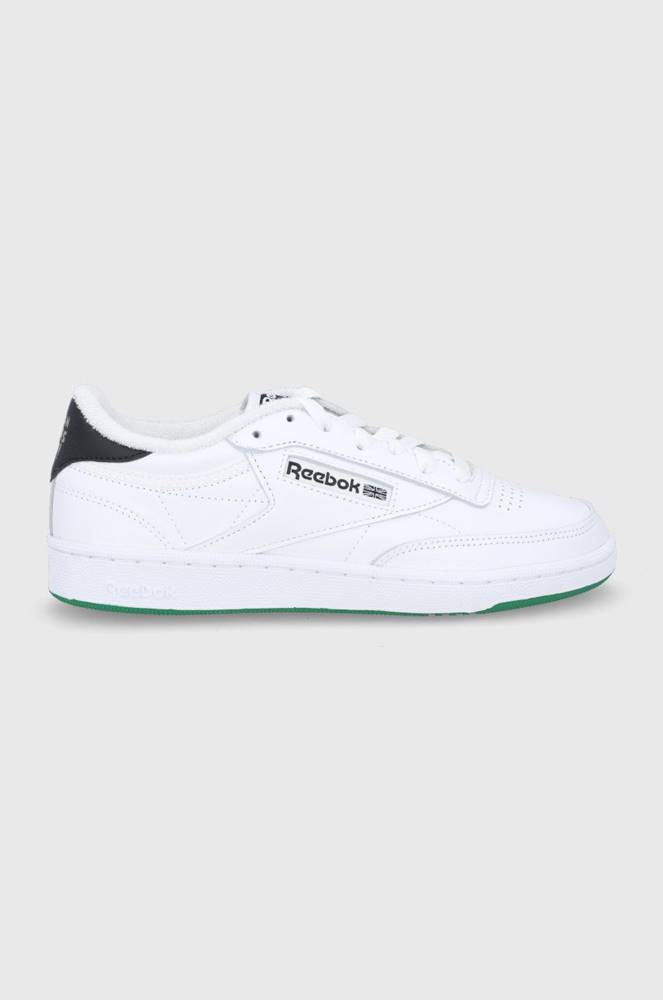 Topánky Reebok Classic Club C 85 biela farba, na plochom podpätku