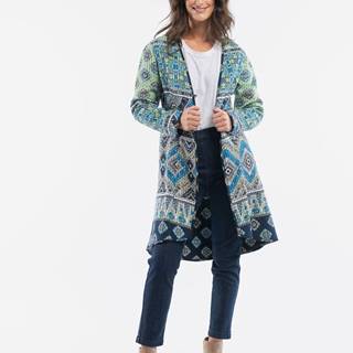Zeleno-modrý dámsky obojstranný ľahký kabát Orientique Sliena
