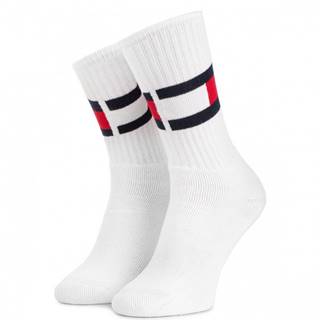 TOMMY HILFIGER - biele ponožky s logom-43-46