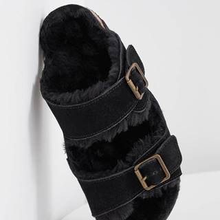 Semišové papuče Answear Lab čierna farba