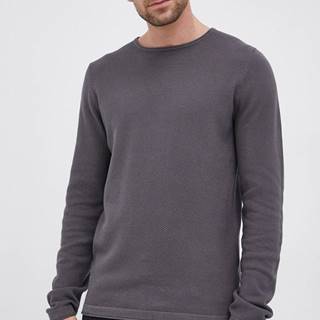 Bavlnený sveter pánsky, šedá farba, ľahký