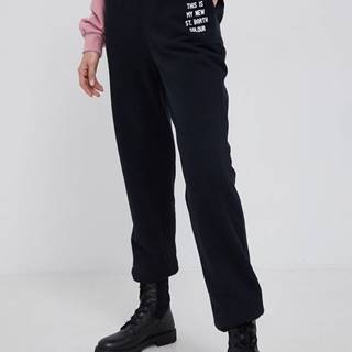 Bavlnené nohavice MC2 Saint Barth dámske, čierna farba, jednofarebné