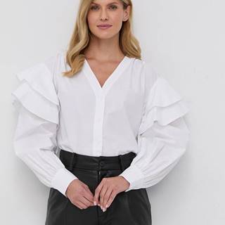 Bavlnená košeľa Karl Lagerfeld dámska, biela farba, regular