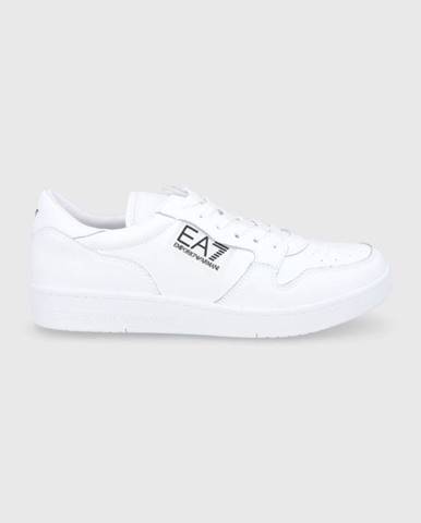 Topánky EA7 Emporio Armani biela farba, na plochom podpätku