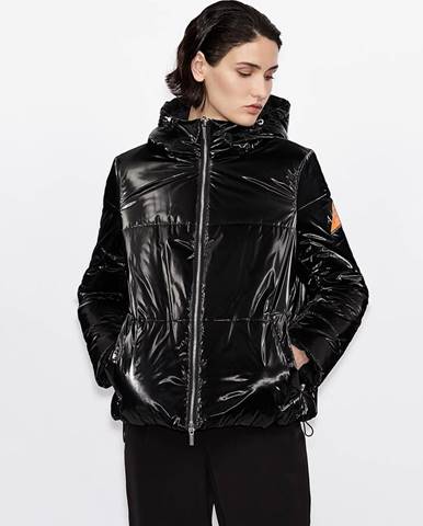 Čierna dámska prešívaná obojstranná zimná bunda Armani Exchange