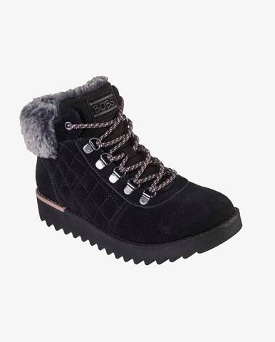 Čierne dámske zimné topánky v semišovej úprave Skechers