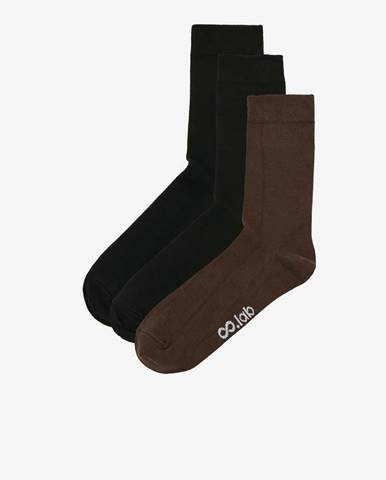Sada troch párov pánskych ponožiek v čiernej a hnedej farbe ZOOT.lab