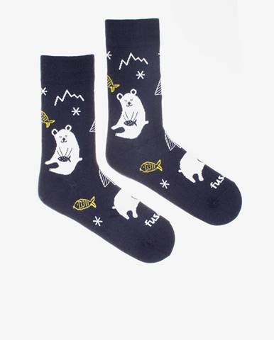 Tmavomodré dámske vzorované ponožky Fusakle Maco