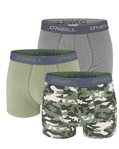 O'NEILL - 3PACK camo army green & gray boxerky z organickej bavlny-M (82-88 cm)