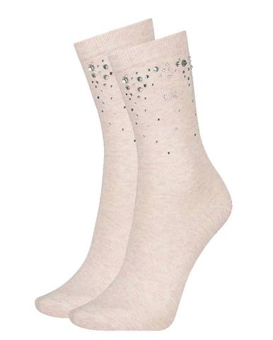 CALVIN KLEIN - rose melange logo crystal ponožky -UNI