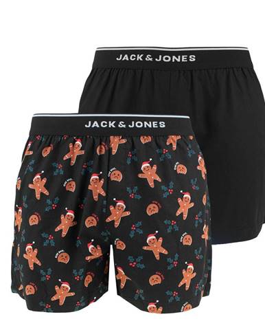 JACK & JONES - 2PACK Jacmax čierne vianočné trenky -S (76-81 cm)