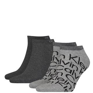 CALVIN KLEIN - 2PACK big logo pánske gray členkové ponožky CK-43-46