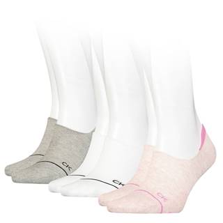 CALVIN KLEIN - 3PACK athleisure ruby pink neviditeľné ponožky-UNI