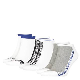 CALVIN KLEIN - 3PACK CK jeans athleisure white combo členkové ponožky-UNI